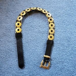 Black Leather with Gold Links Belt
